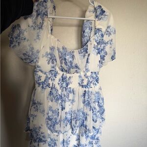 Trixxi Blue and White Floral Dress